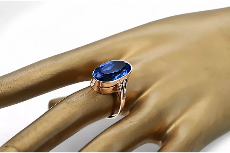 Пръстен Винтидж стил Сапфир Оригинално ретро 14k розово злато vrc113r